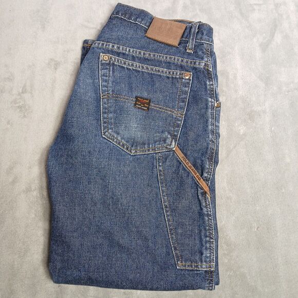 Vintage Polo Jeans Ralph Lauren Fits 32x28 Blue Carpenter C-5 Street Y2K Preppy - Picture 2 of 11